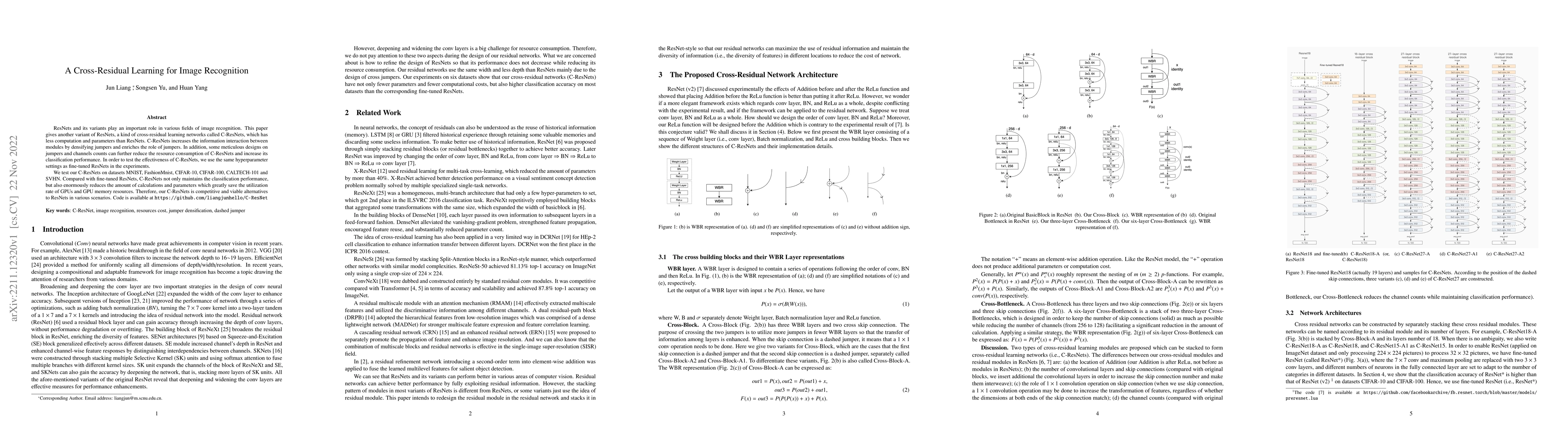 Thumbnail for A Cross-Residual Learning for Image Recognition