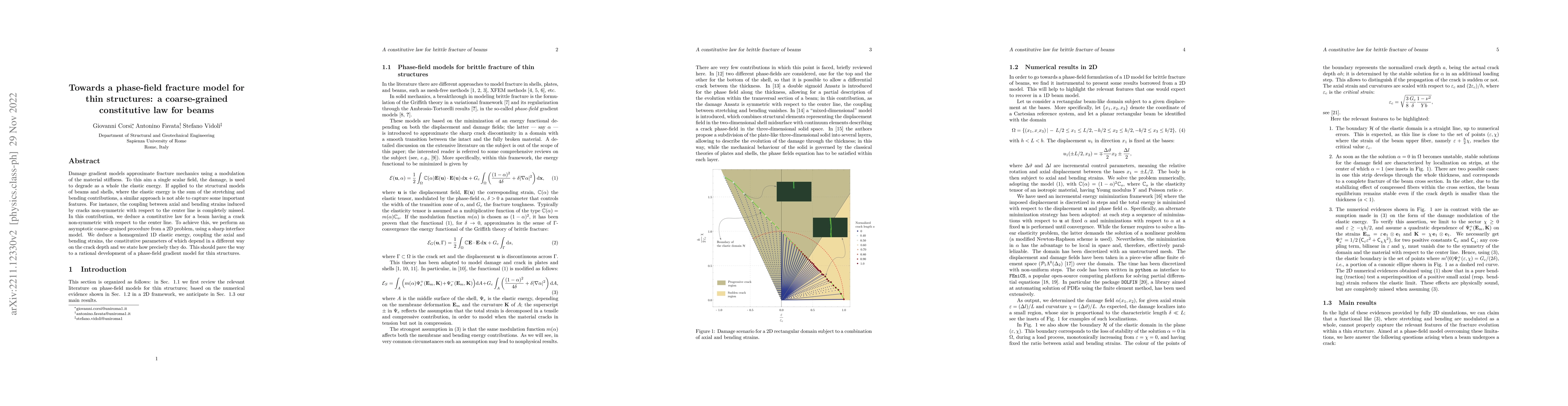 Thumbnail for Towards a phase-field model for thin structures: a coarse-grained
  constitutive law for brittle fracture of beams