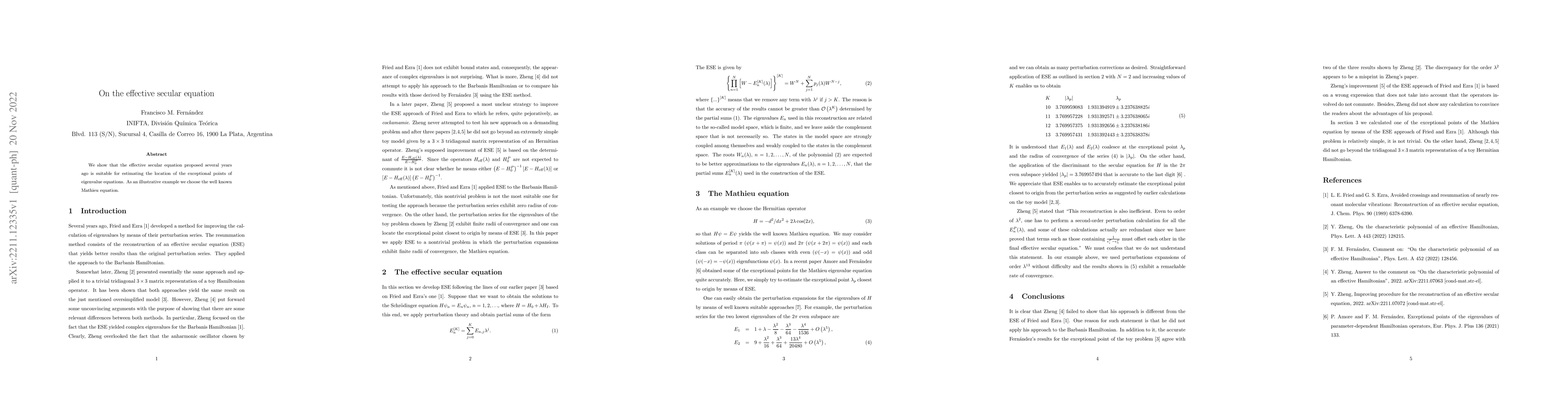Thumbnail for On the effective secular equation