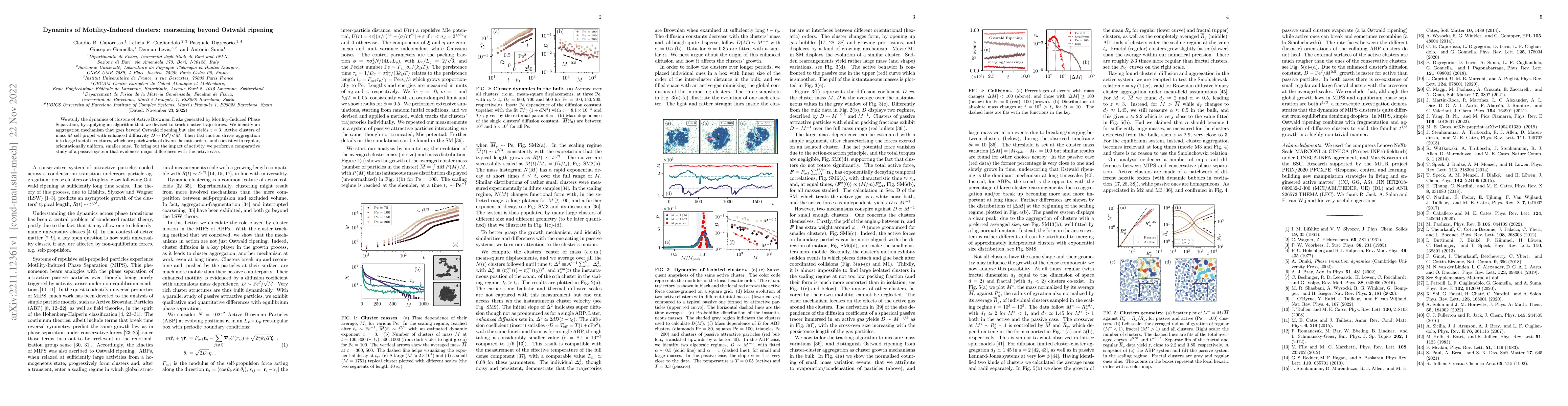 Thumbnail for Dynamics of Motility-Induced clusters: coarsening beyond Ostwald
  ripening