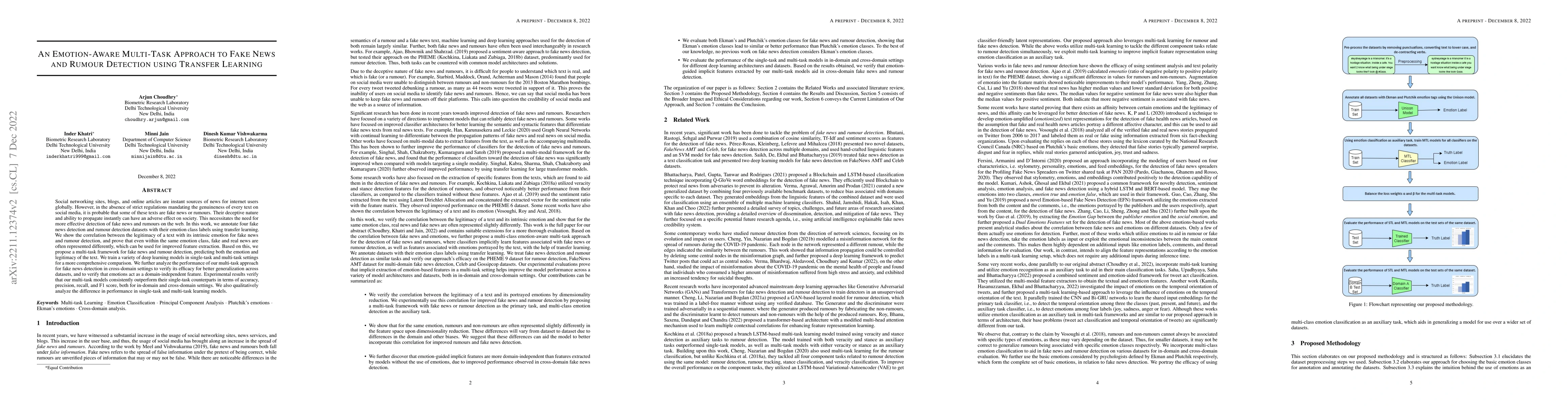 Thumbnail for An Emotion-Aware Multi-Task Approach to Fake News and Rumour Detection
  using Transfer Learning