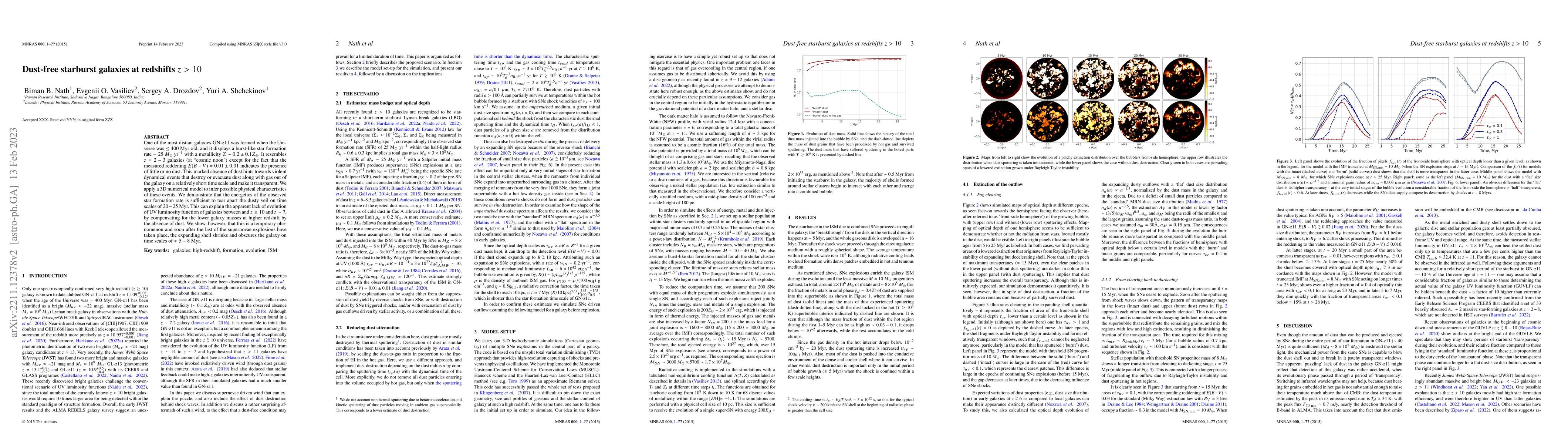 Thumbnail for Dust-free starburst galaxies at redshifts $z>10$