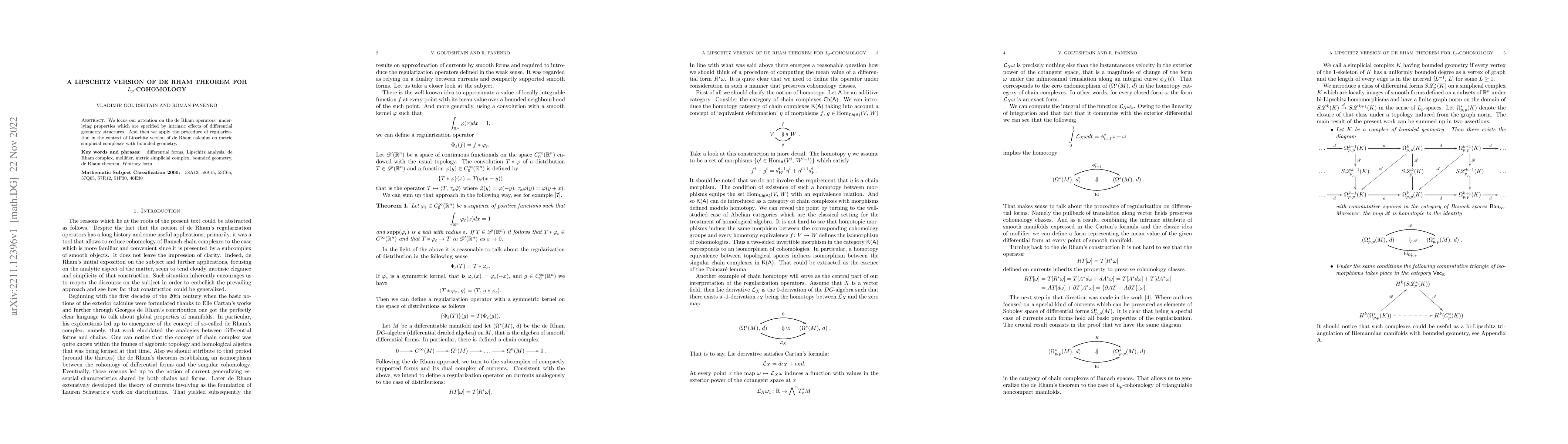 Thumbnail for A Lipschitz version of de Rham theorem for $L_p$-cohomology