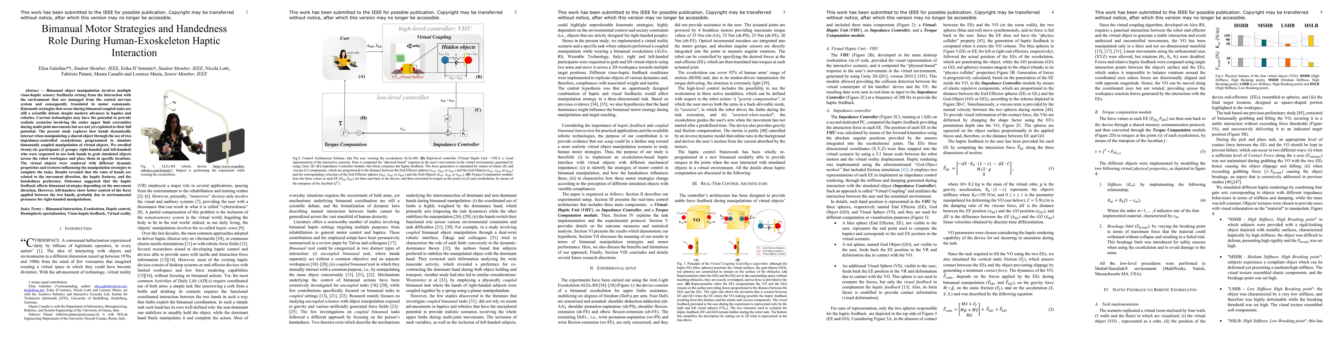 Thumbnail for Bimanual Motor Strategies and Handedness Role During Human-Exoskeleton
  Haptic Interaction