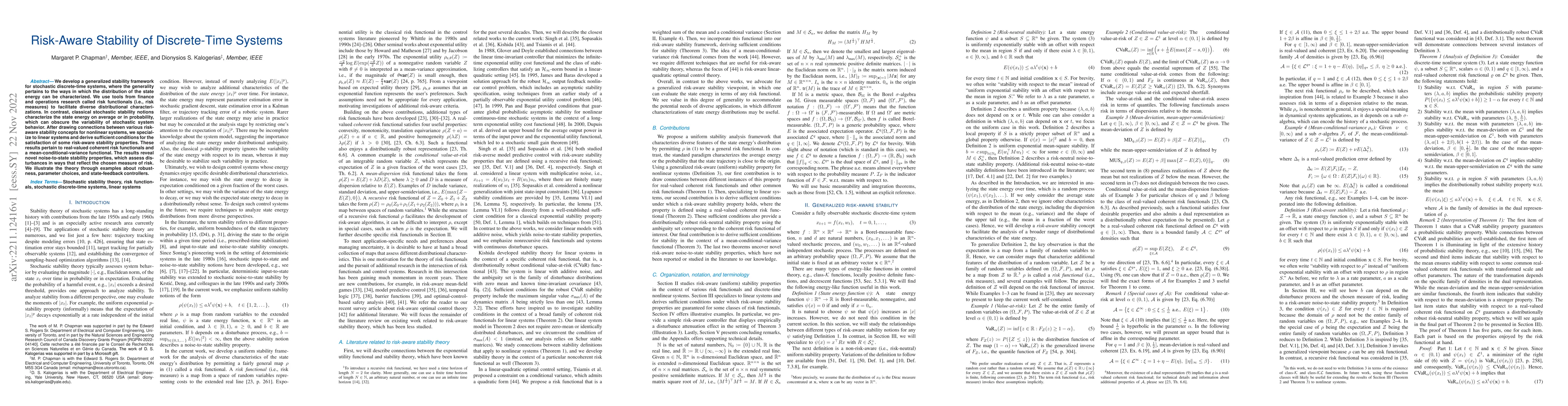 Thumbnail for Risk-Aware Stability of Discrete-Time Systems
