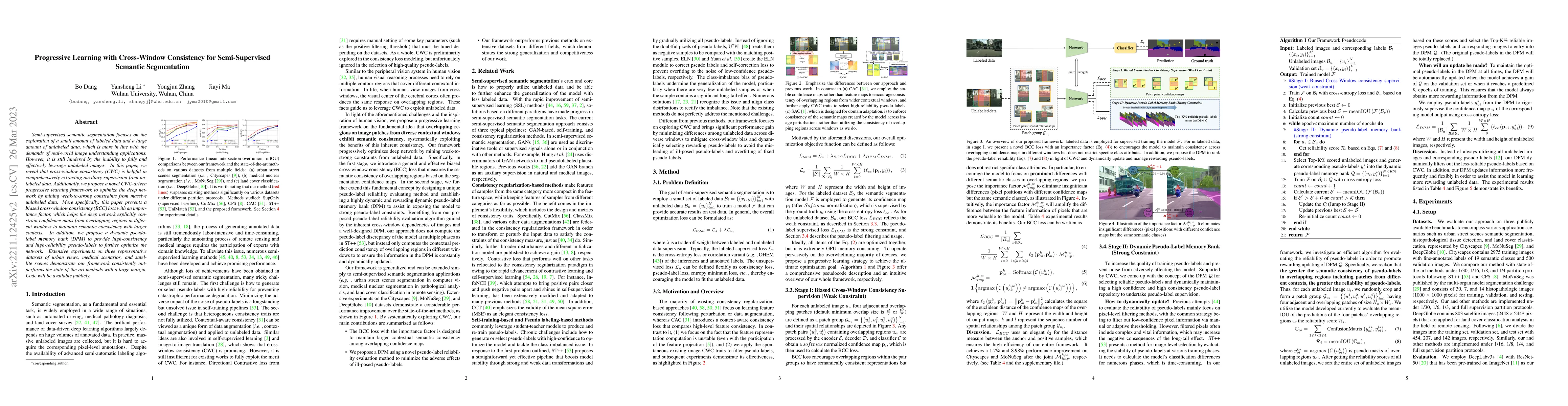 Thumbnail for Progressive Learning with Cross-Window Consistency for Semi-Supervised
  Semantic Segmentation