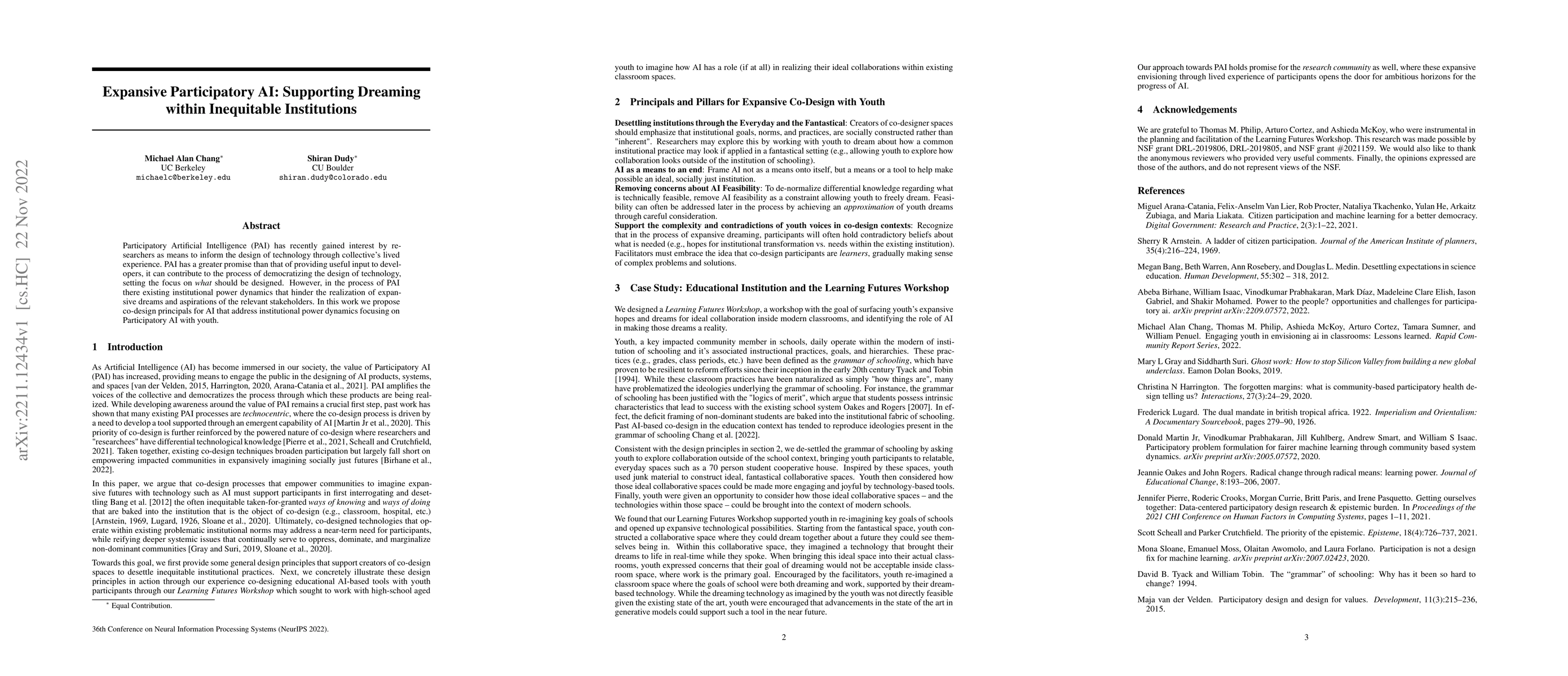 Thumbnail for Expansive Participatory AI: Supporting Dreaming within Inequitable
  Institutions