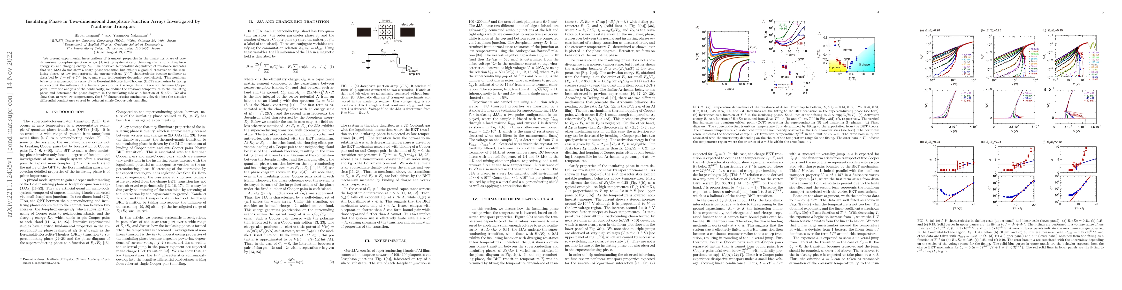 Thumbnail for Insulating Phase in Two-dimensional Josephson-Junction Arrays
  Investigated by Nonlinear Transport