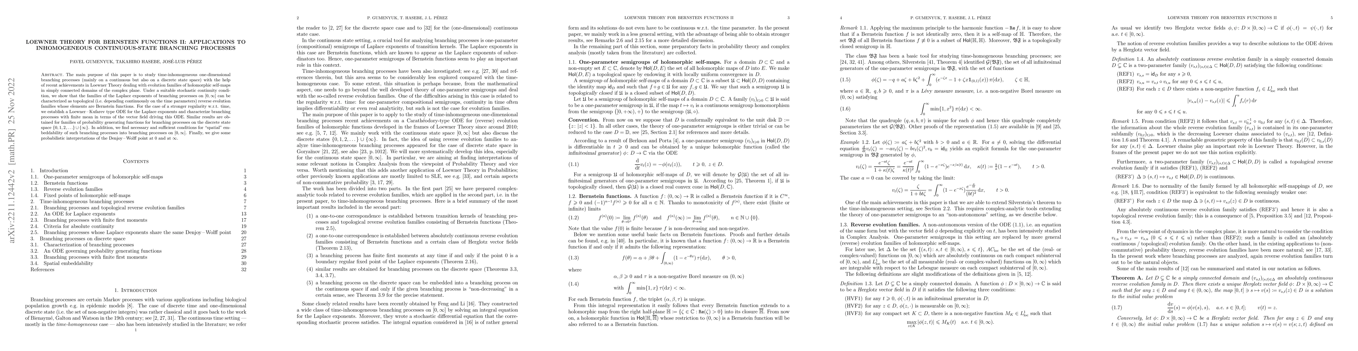 Thumbnail for Loewner Theory for Bernstein functions II: applications to inhomogeneous
  continuous-state branching processes