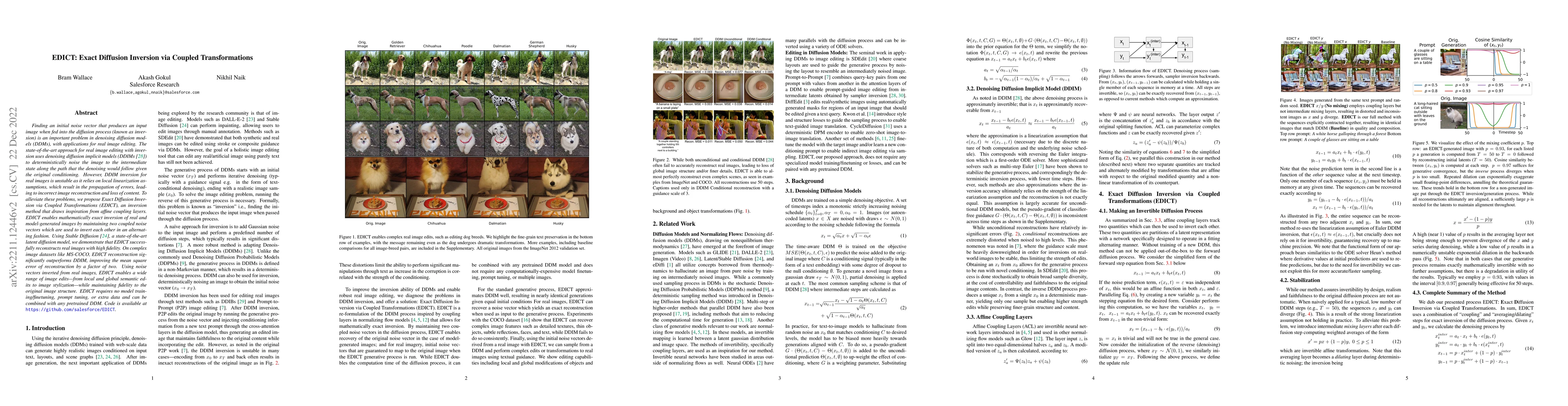 Thumbnail for EDICT: Exact Diffusion Inversion via Coupled Transformations