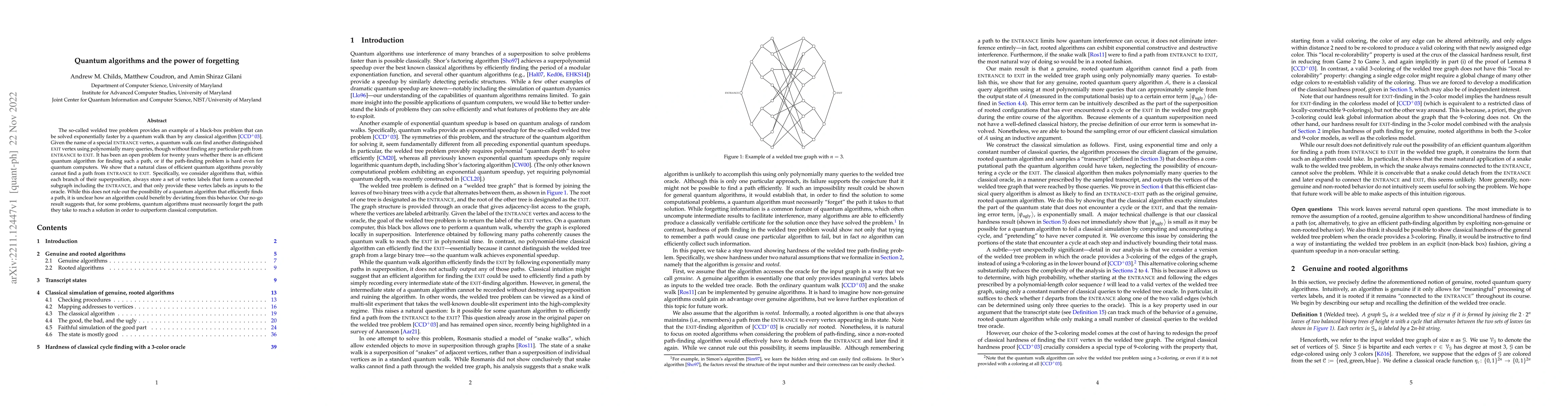 Thumbnail for Quantum algorithms and the power of forgetting