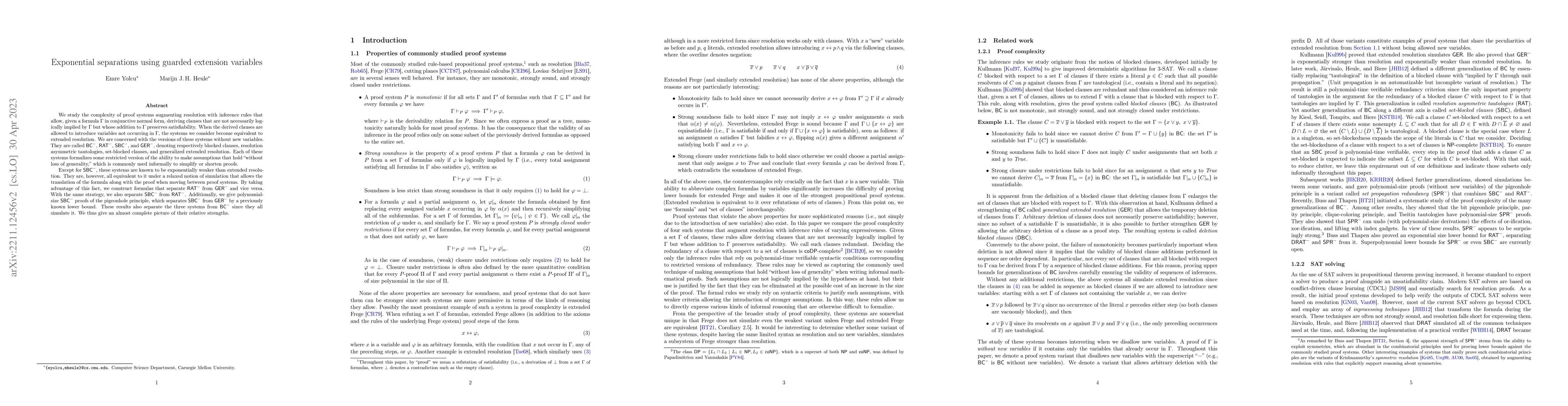 Thumbnail for Exponential separations using guarded extension variables