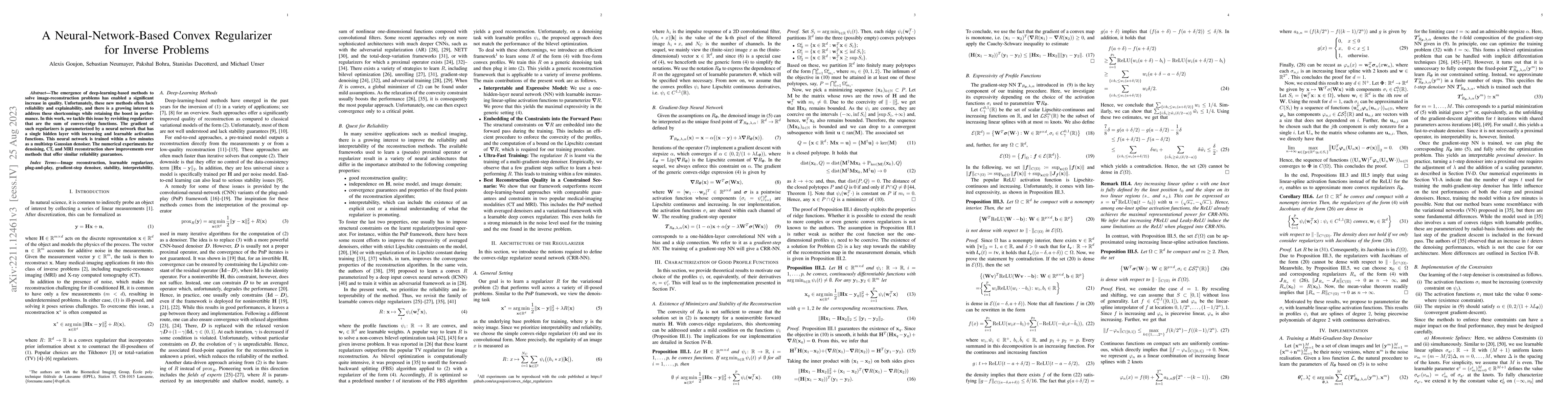 Thumbnail for A Neural-Network-Based Convex Regularizer for Inverse Problems
