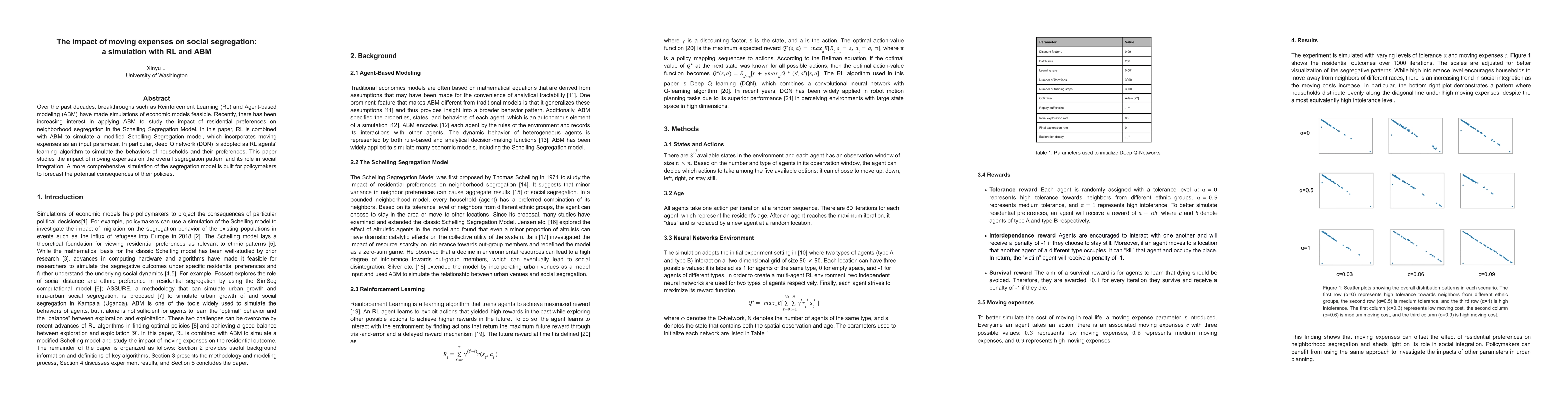 Thumbnail for The impact of moving expenses on social segregation: a simulation with
  RL and ABM