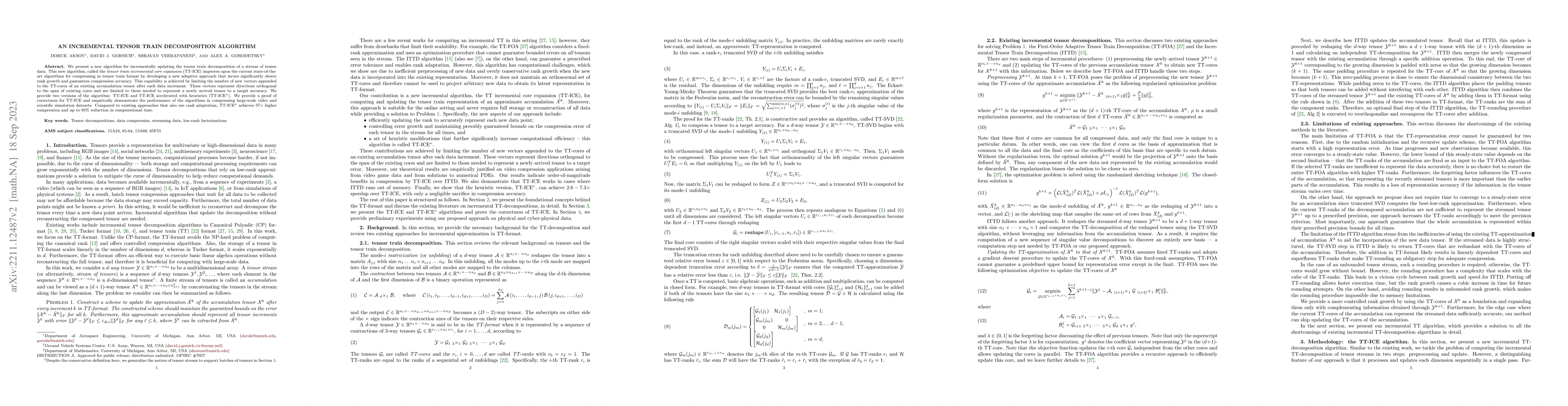 Thumbnail for An Incremental Tensor Train Decomposition Algorithm