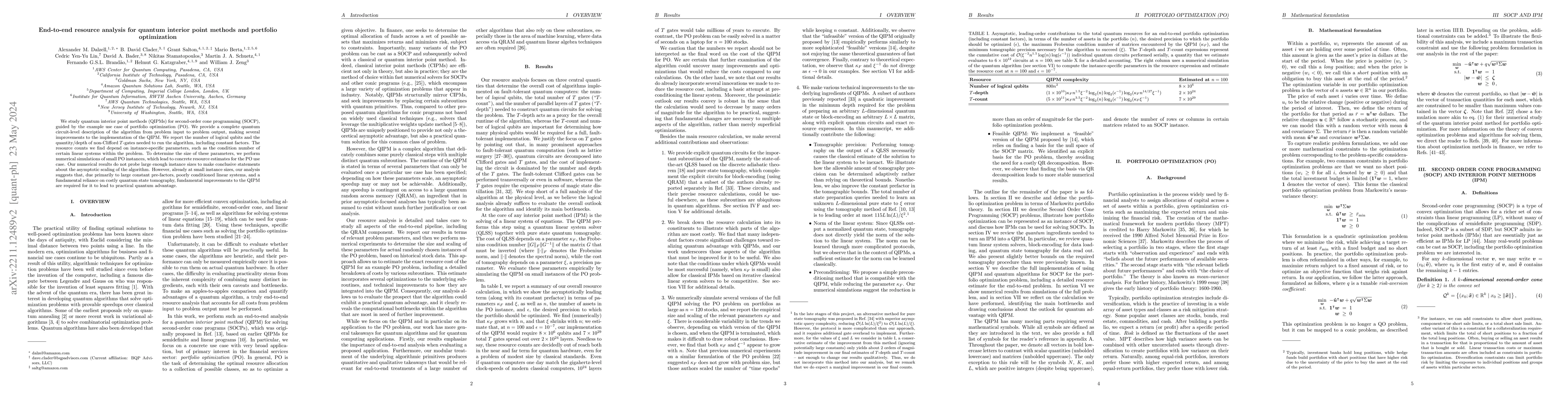 Thumbnail for End-to-end resource analysis for quantum interior point methods and
  portfolio optimization