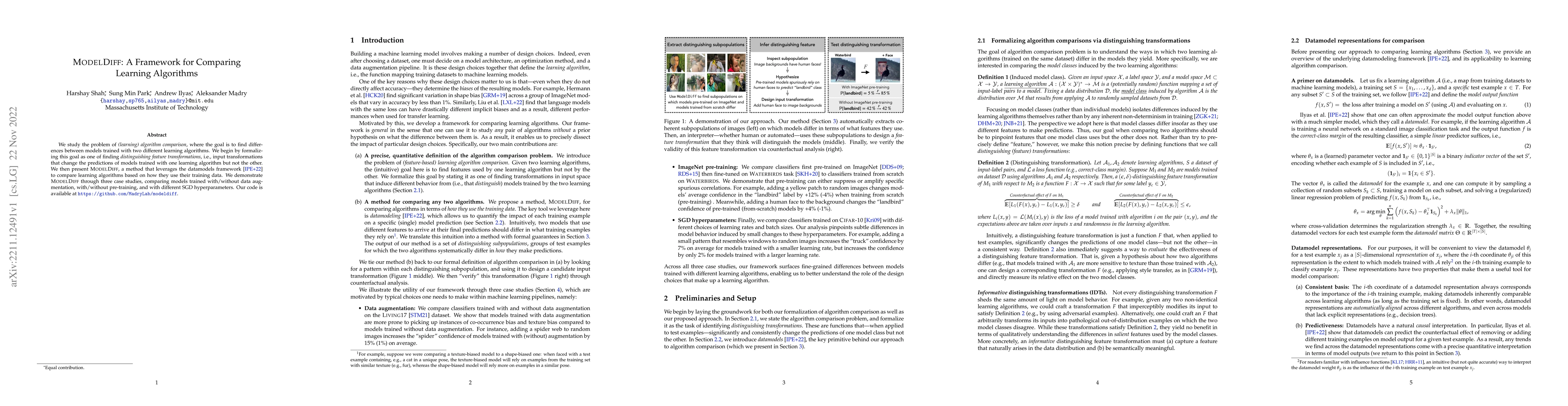 Thumbnail for ModelDiff: A Framework for Comparing Learning Algorithms