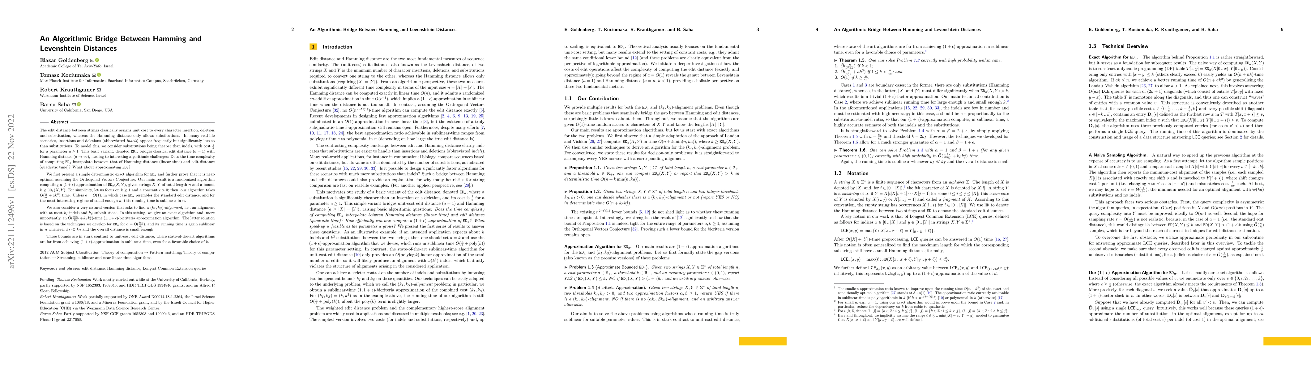 Thumbnail for An Algorithmic Bridge Between Hamming and Levenshtein Distances