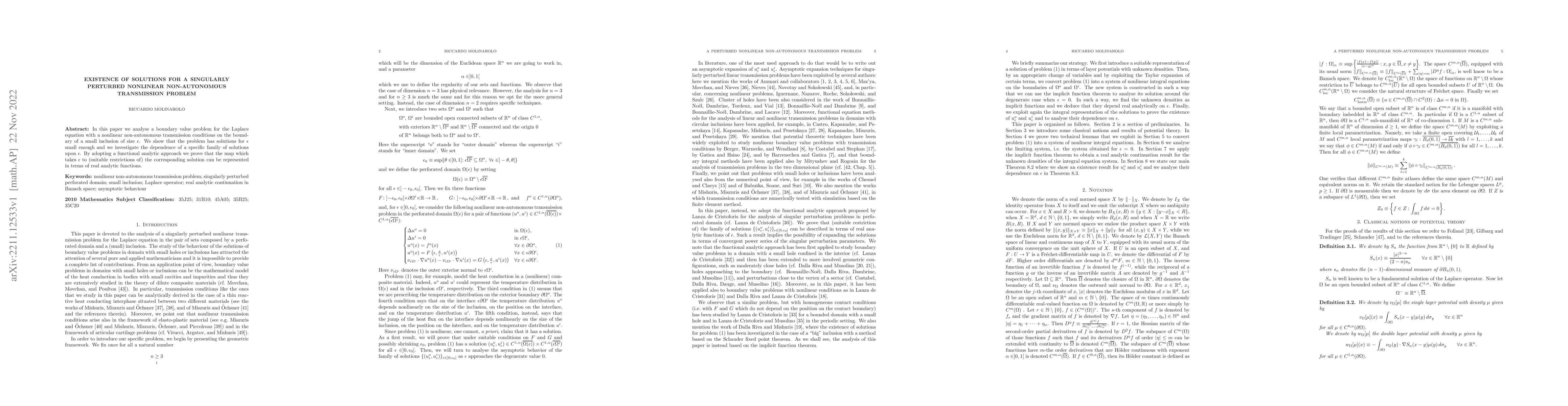 Thumbnail for Existence of solutions for a singularly perturbed nonlinear
  non-autonomous transmission problem
