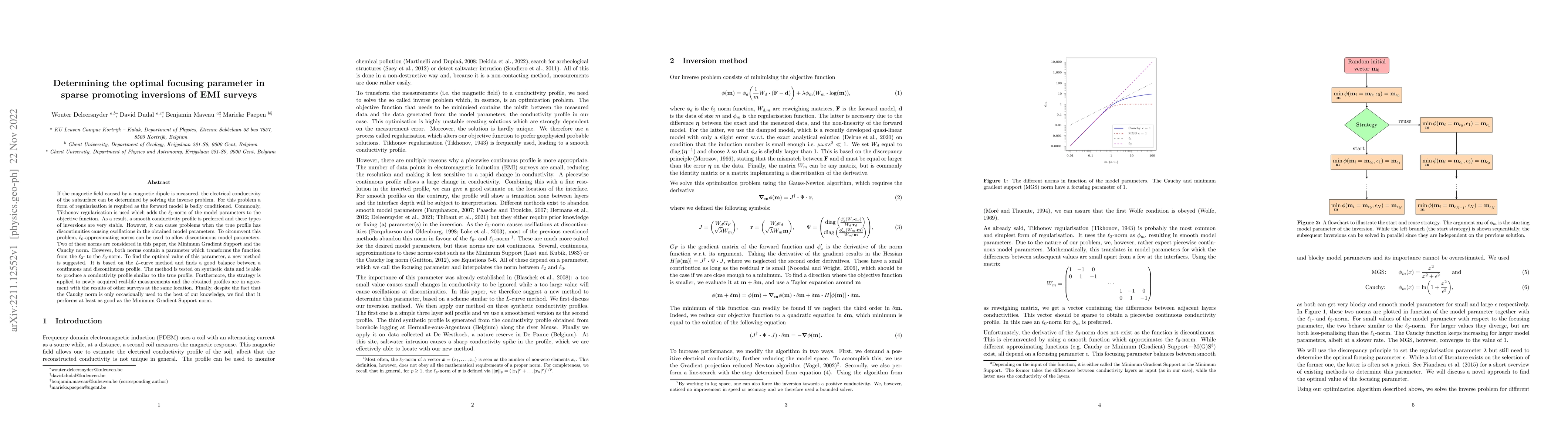 Thumbnail for Determining the optimal focusing parameter in sparse promoting
  inversions of EMI surveys