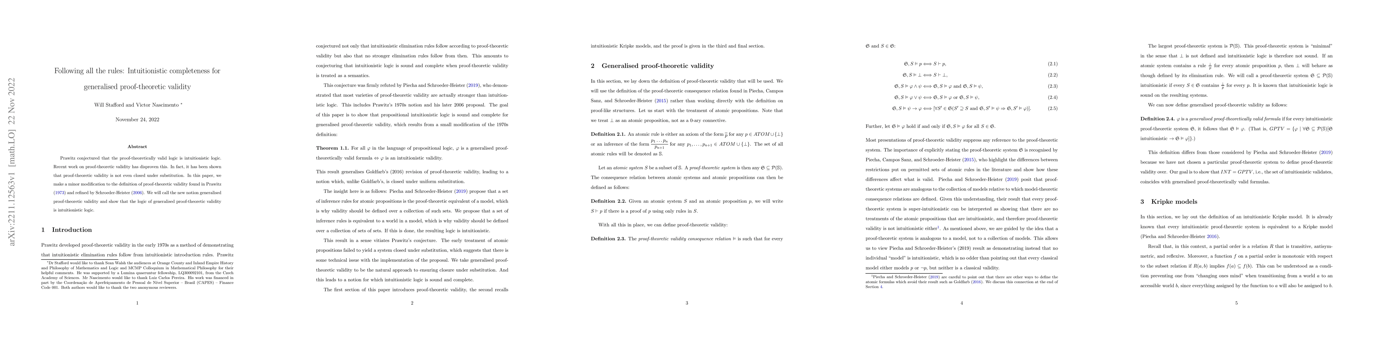 Thumbnail for Following all the rules: Intuitionistic completeness for generalised
  proof-theoretic validity