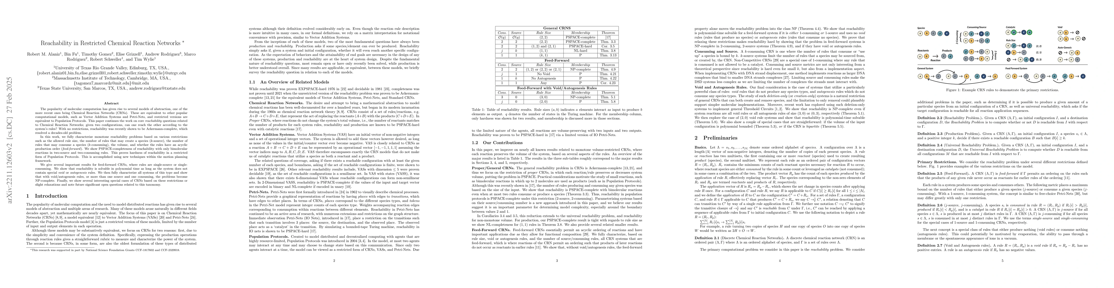 Thumbnail for Reachability in Restricted Chemical Reaction Networks