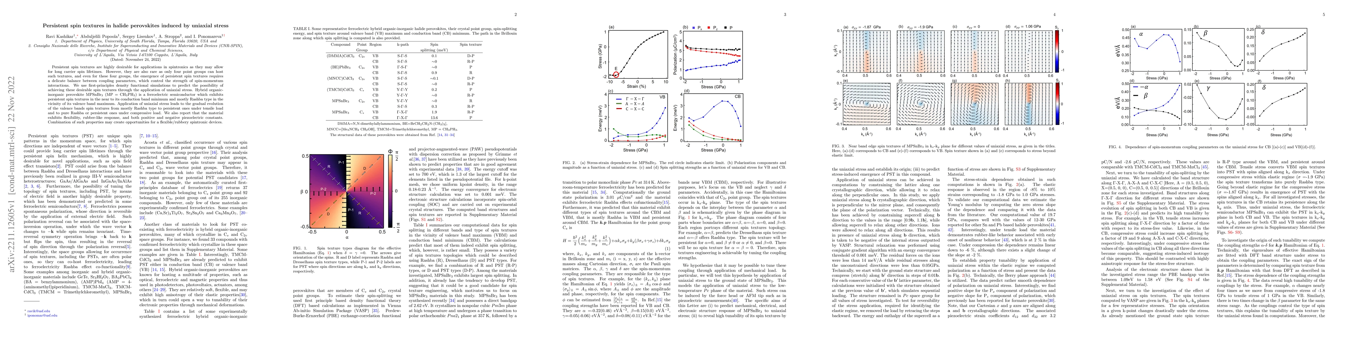 Thumbnail for Persistent spin textures in halide perovskites induced by uniaxial
  stress
