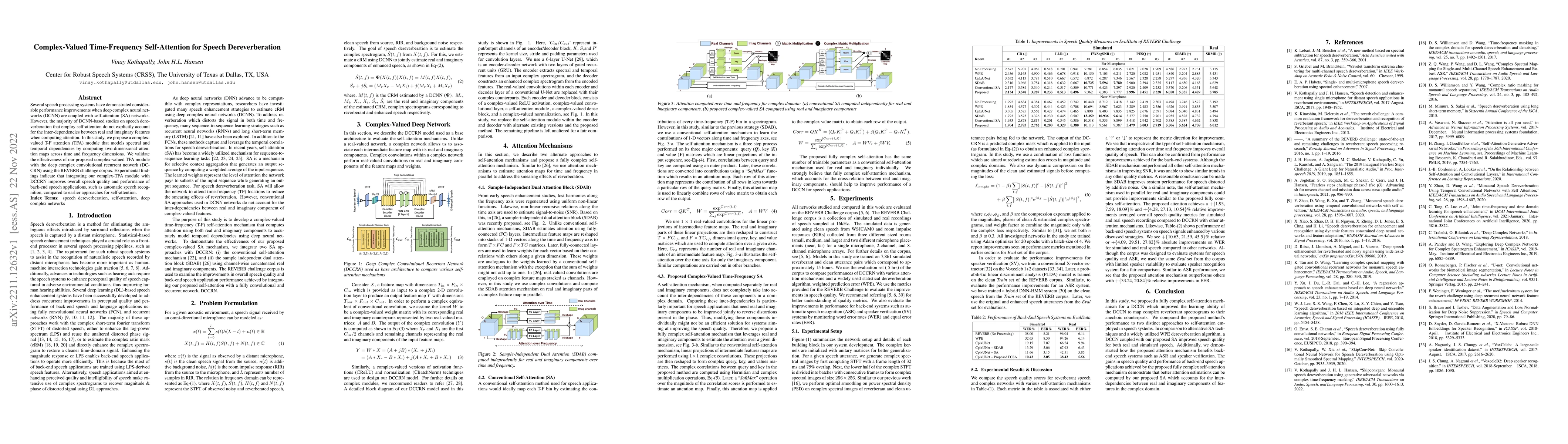 Thumbnail for Complex-Valued Time-Frequency Self-Attention for Speech Dereverberation