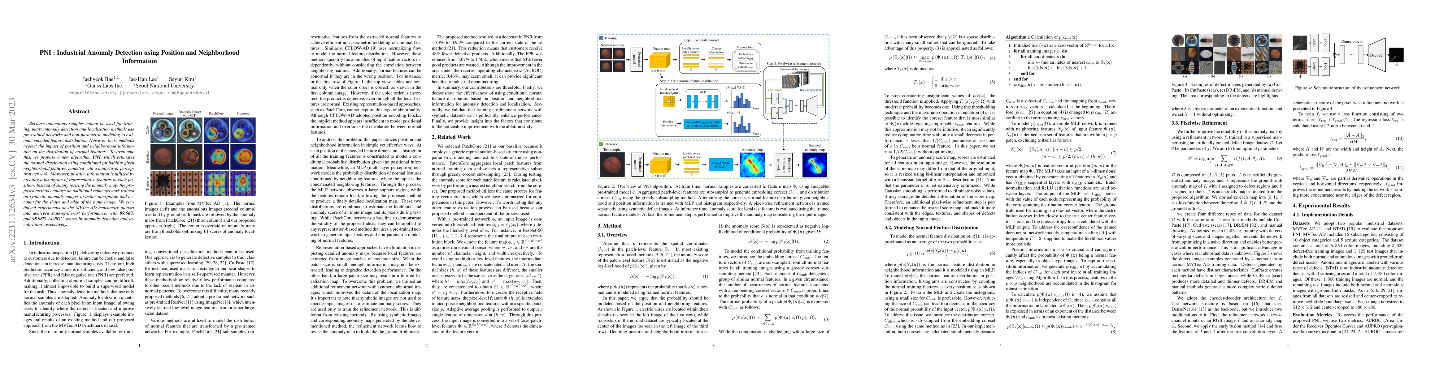 Thumbnail for PNI : Industrial Anomaly Detection using Position and Neighborhood
  Information