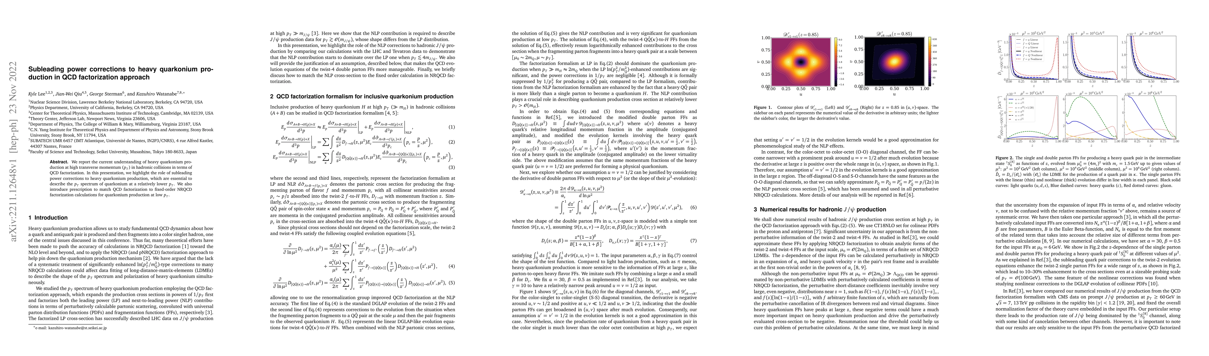 Thumbnail for Subleading power corrections to heavy quarkonium production in QCD
  factorization approach