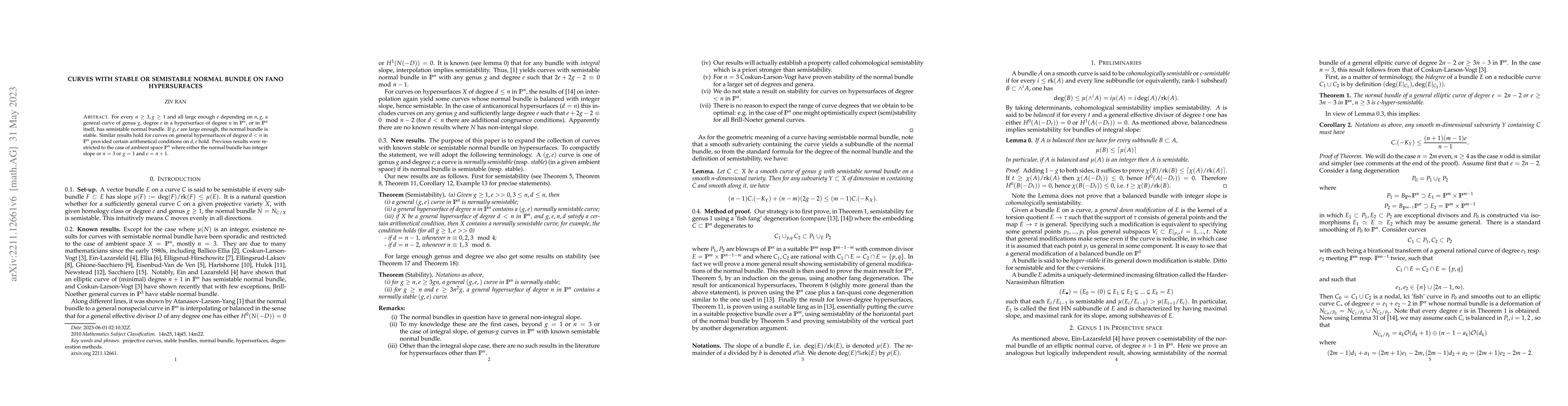 Thumbnail for Curves with stable or semistable normal bundle on Fano hypersurfaces