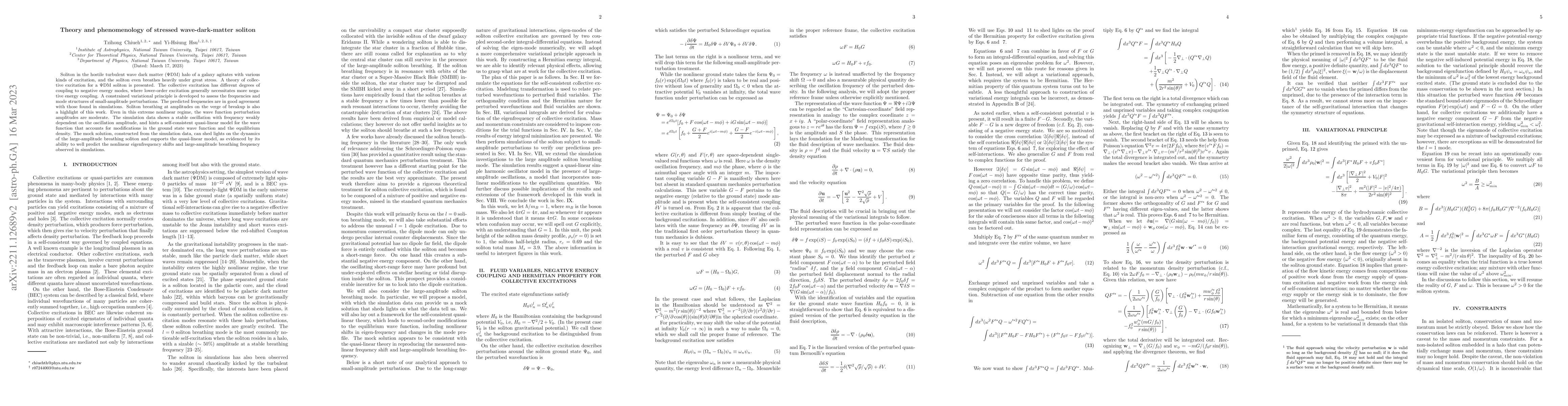 Thumbnail for Theory and phenomenology of stressed wave-dark-matter soliton