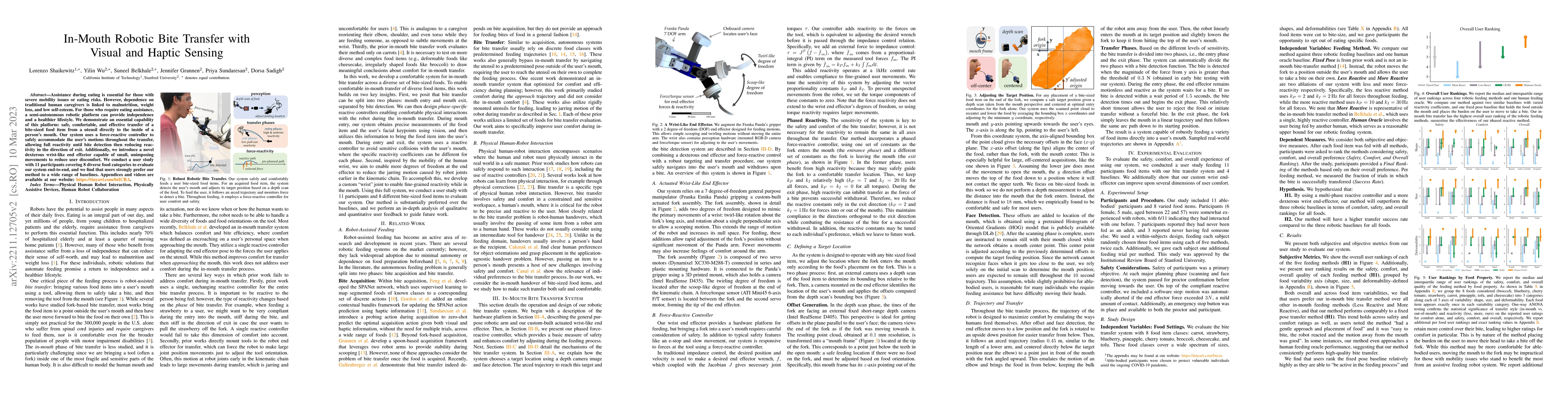 Thumbnail for In-Mouth Robotic Bite Transfer with Visual and Haptic Sensing