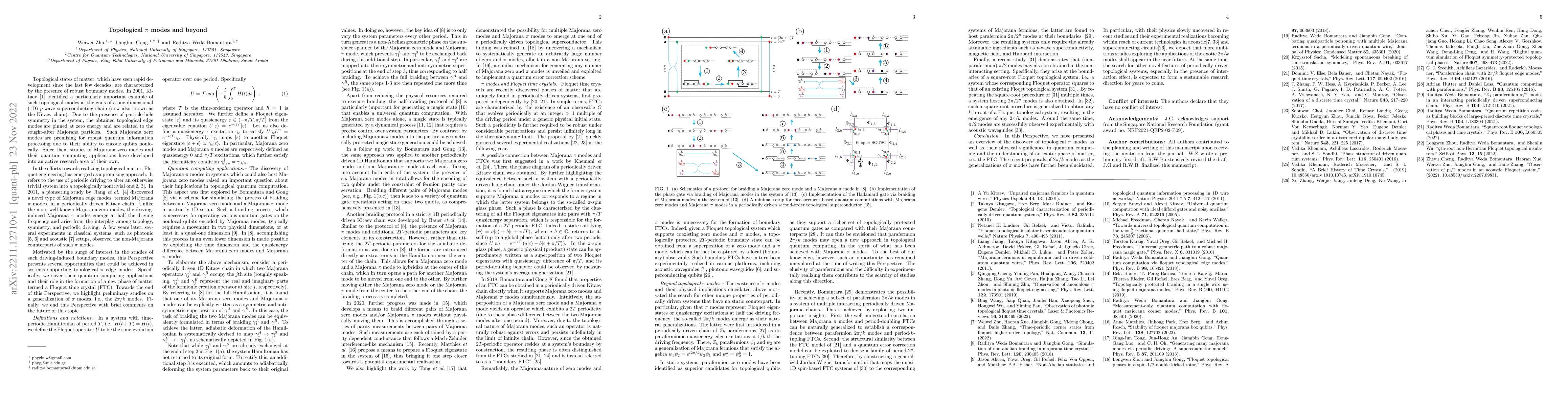 Thumbnail for Topological $\pi$ modes and beyond