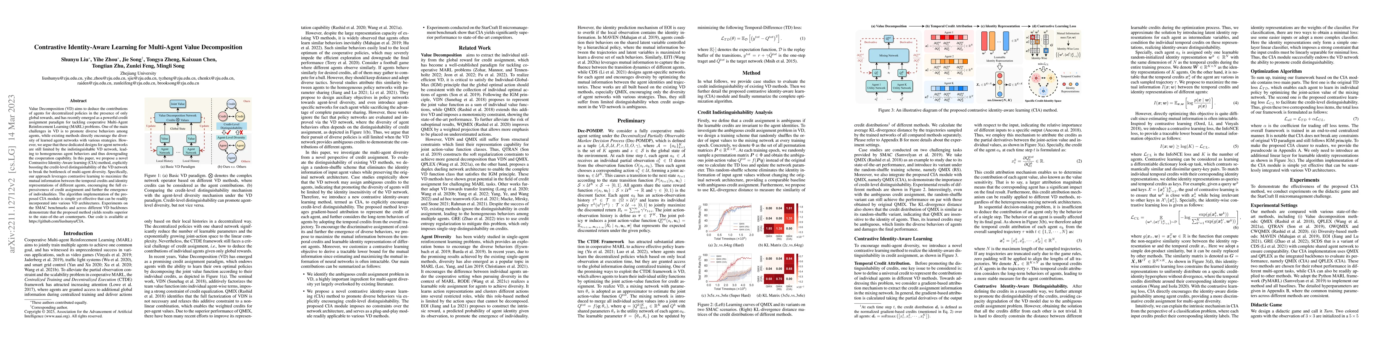 Thumbnail for Contrastive Identity-Aware Learning for Multi-Agent Value Decomposition