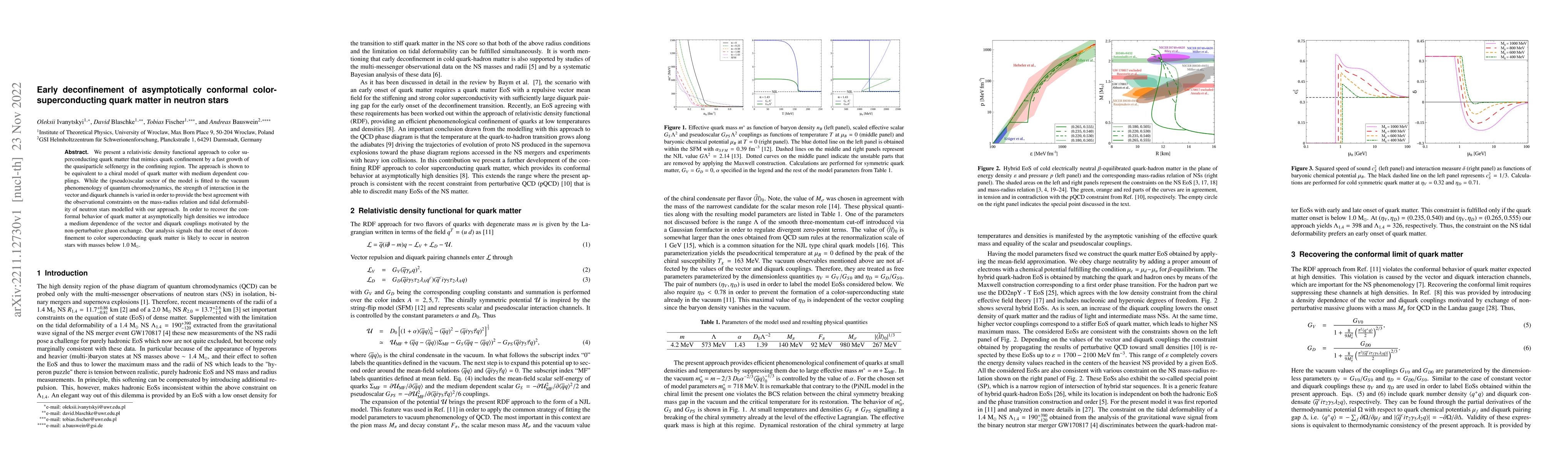 Thumbnail for Early deconfinement of asymptotically conformal color-superconducting
  quark matter in neutron stars