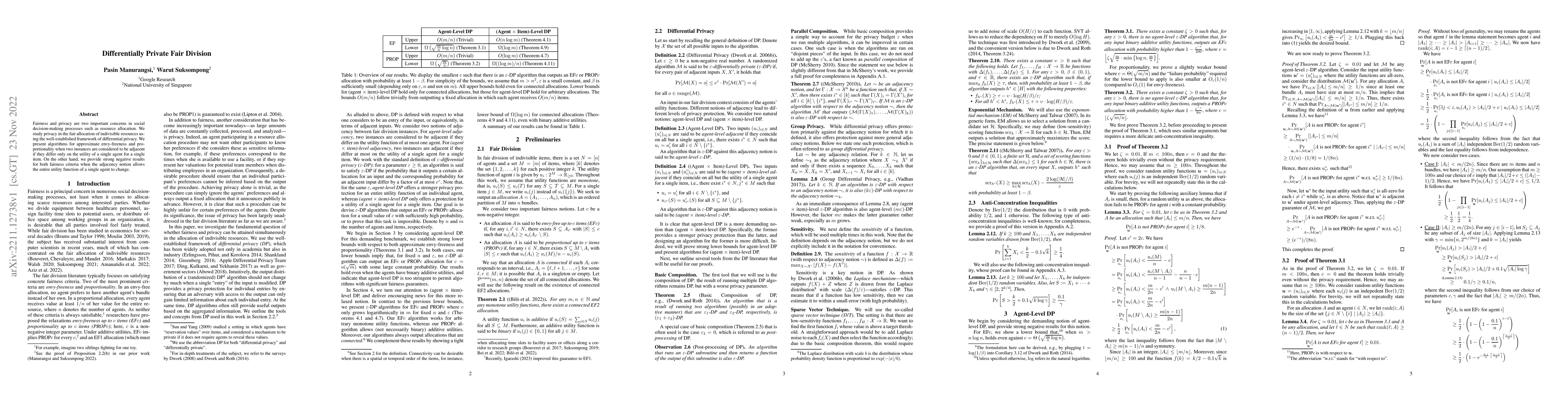 Thumbnail for Differentially Private Fair Division