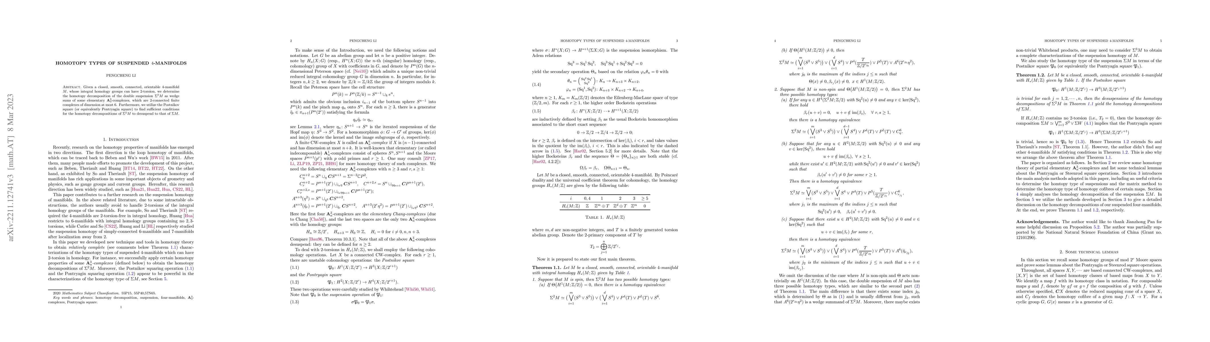 Thumbnail for Homotopy Types of Suspended $4$-manifolds