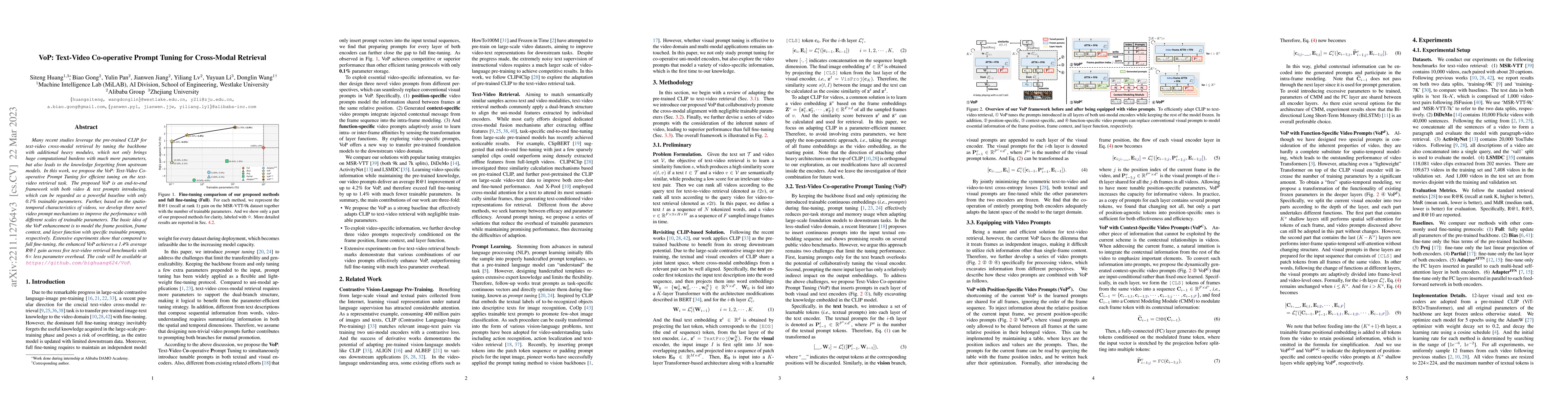 Thumbnail for VoP: Text-Video Co-operative Prompt Tuning for Cross-Modal Retrieval