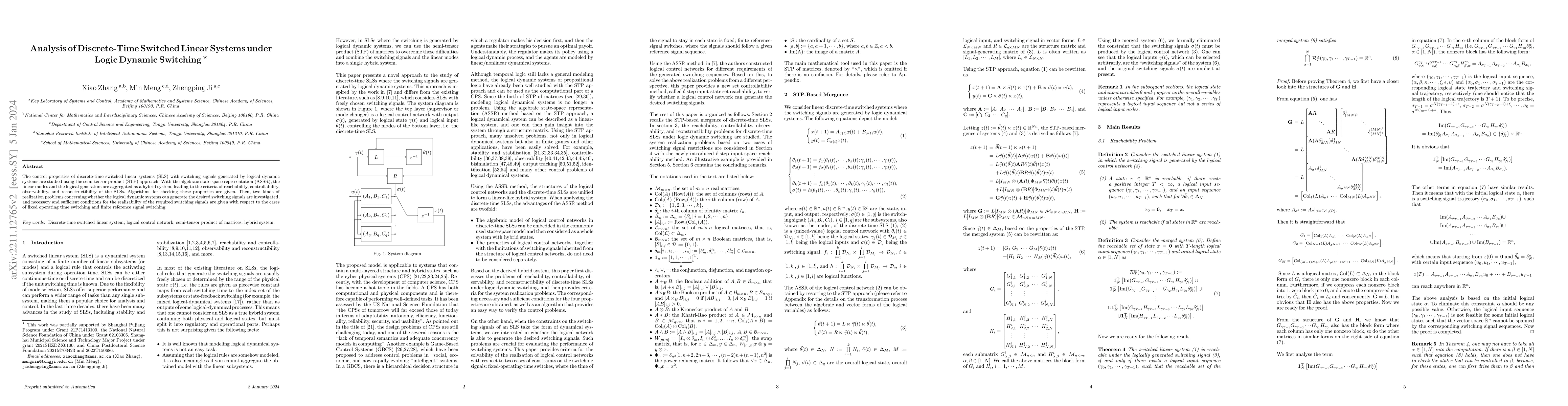 Thumbnail for Analysis of Discrete-Time Switched Linear Systems under Logic Dynamic
  Switchings