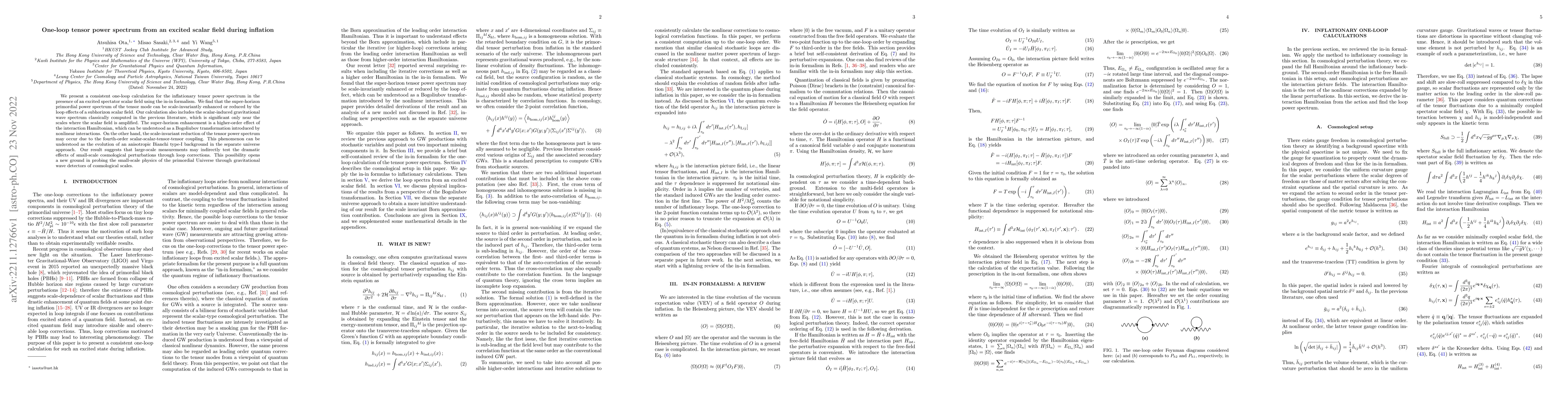 Thumbnail for One-loop tensor power spectrum from an excited scalar field during
  inflation