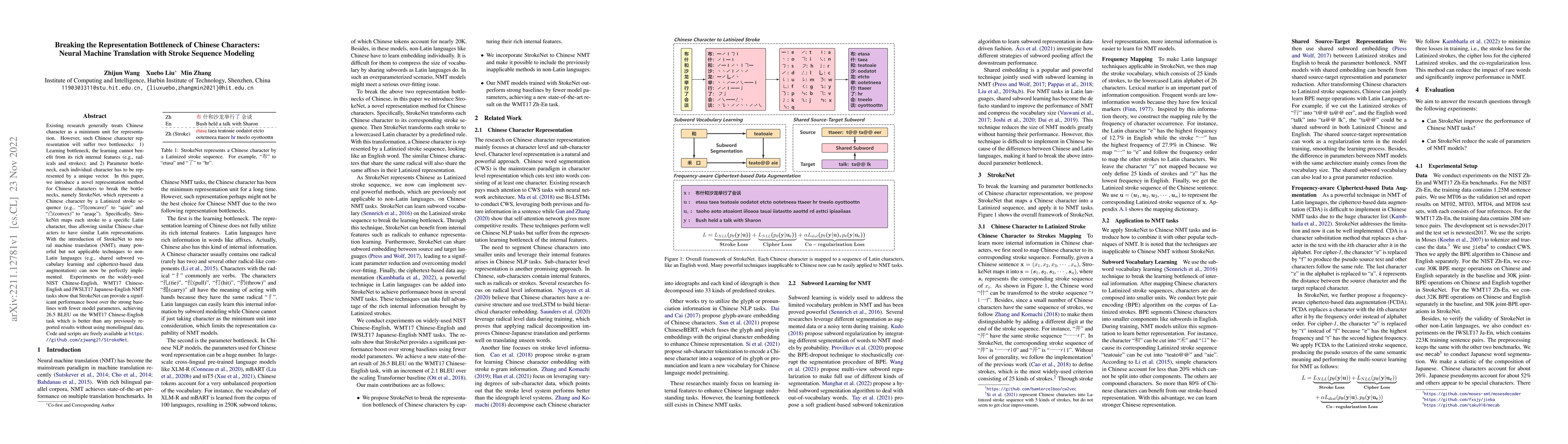 Thumbnail for Breaking the Representation Bottleneck of Chinese Characters: Neural
  Machine Translation with Stroke Sequence Modeling