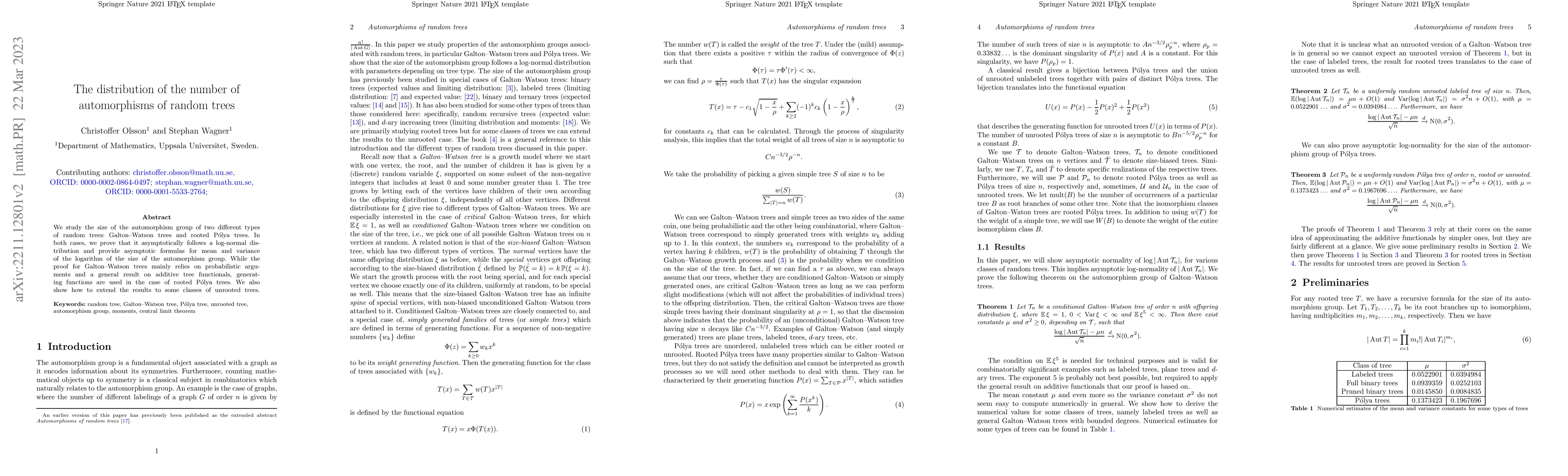 Thumbnail for The distribution of the number of automorphisms of random trees