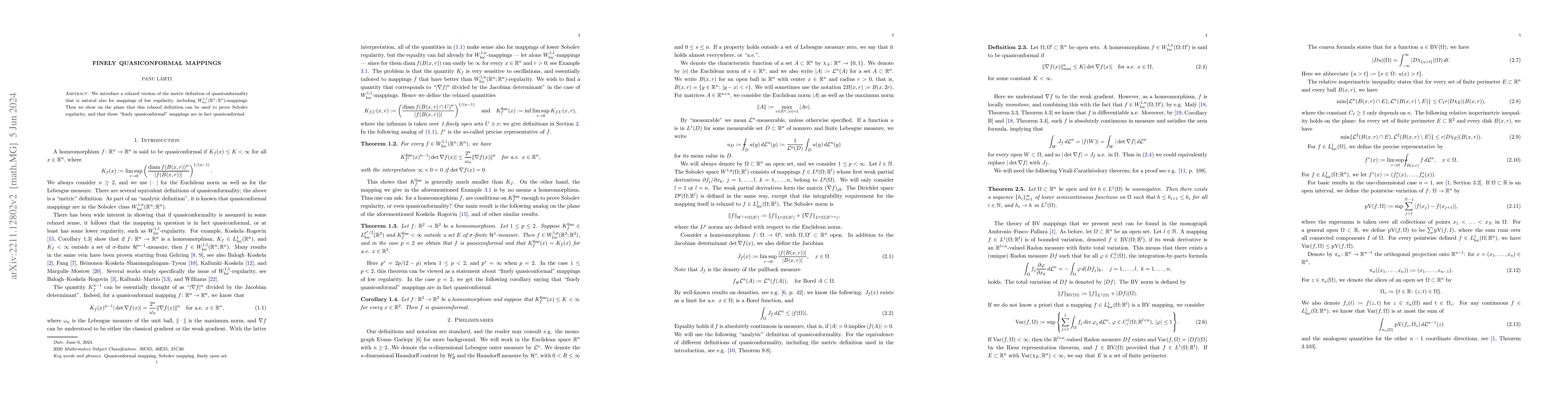 Thumbnail for Finely quasiconformal mappings