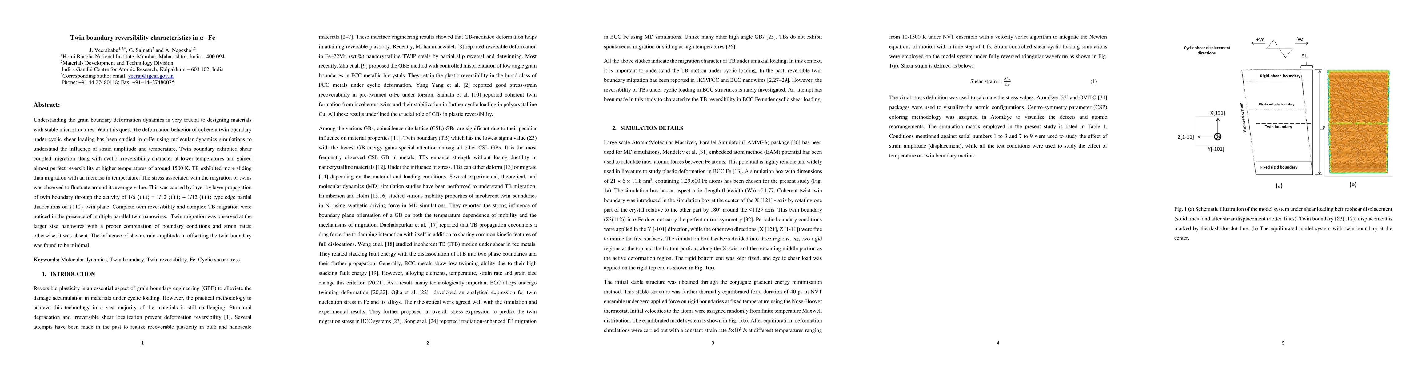 Thumbnail for Twin boundary reversibility characteristics in {\alpha}-Fe