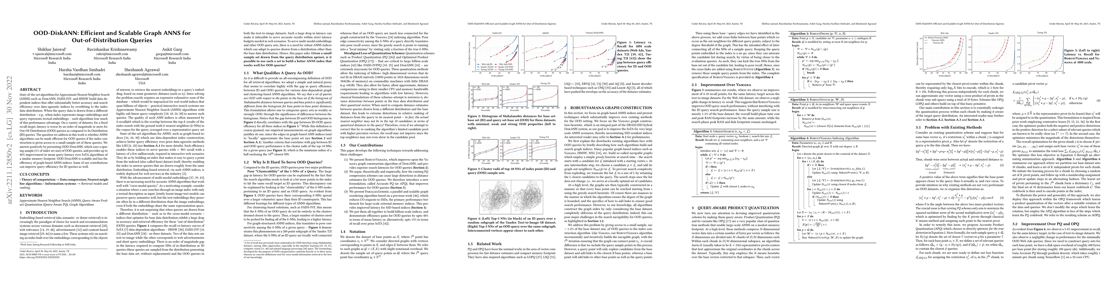 Thumbnail for OOD-DiskANN: Efficient and Scalable Graph ANNS for Out-of-Distribution
  Queries