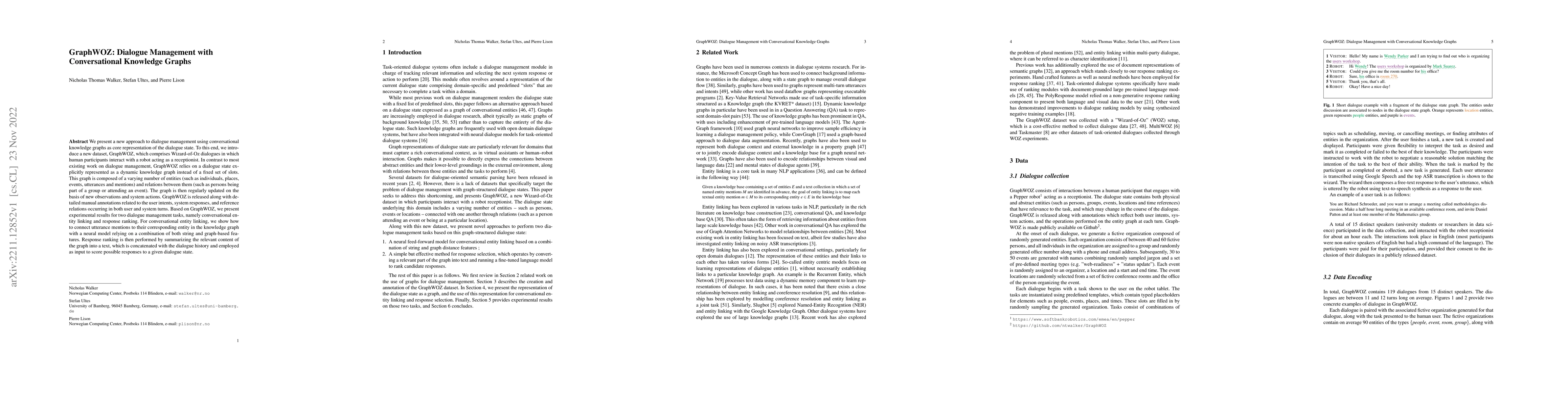 Thumbnail for GraphWOZ: Dialogue Management with Conversational Knowledge Graphs