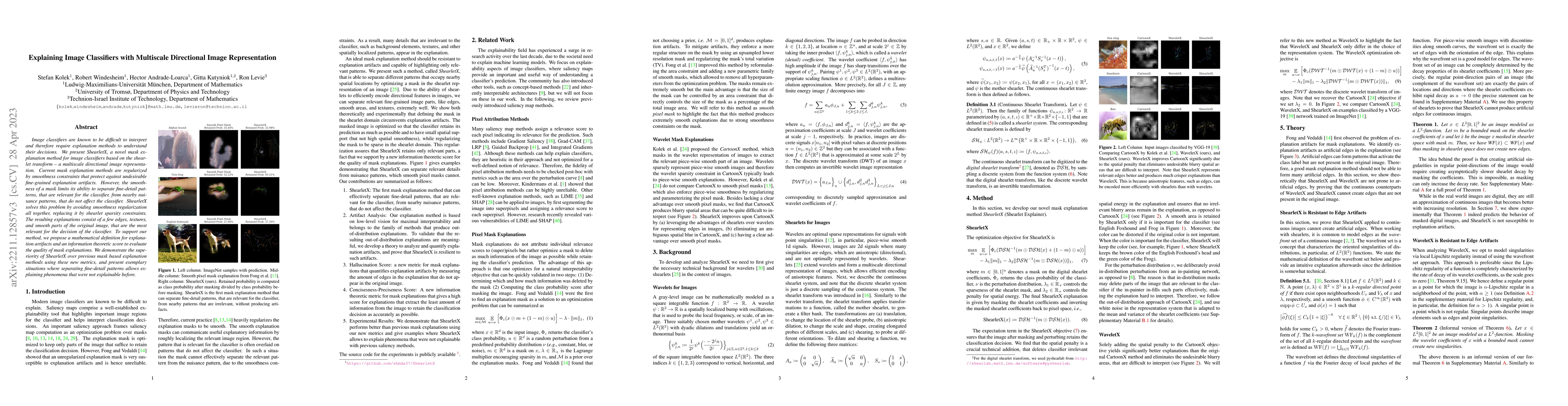 Thumbnail for Explaining Image Classifiers with Multiscale Directional Image
  Representation
