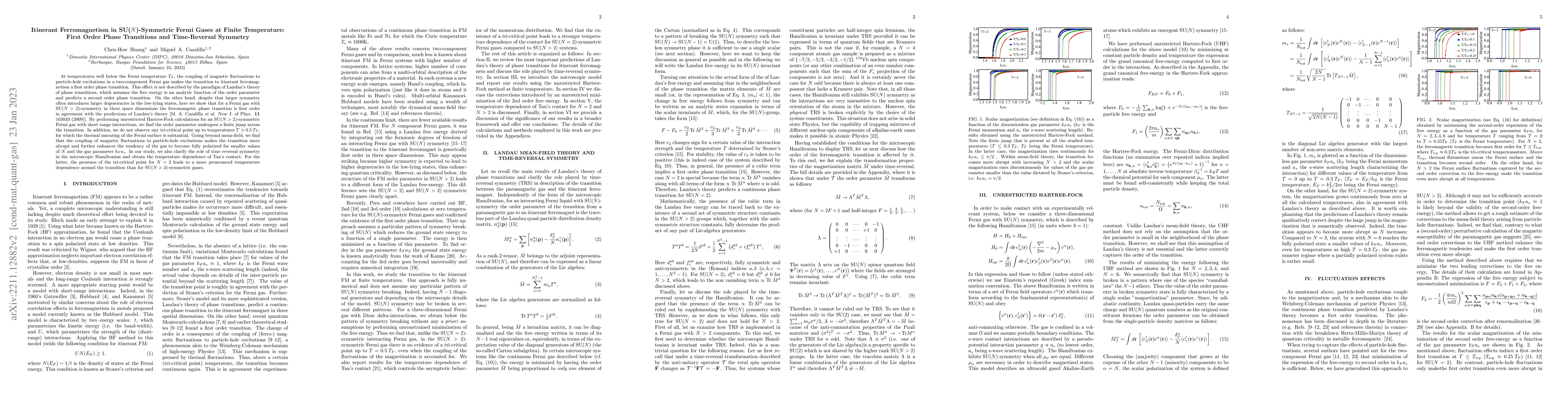 Thumbnail for Itinerant Ferromagnetism in SU(N)-Symmetric Fermi Gases at Finite
  Temperature: First Order Phase Transitions and Time-Reversal Symmetry