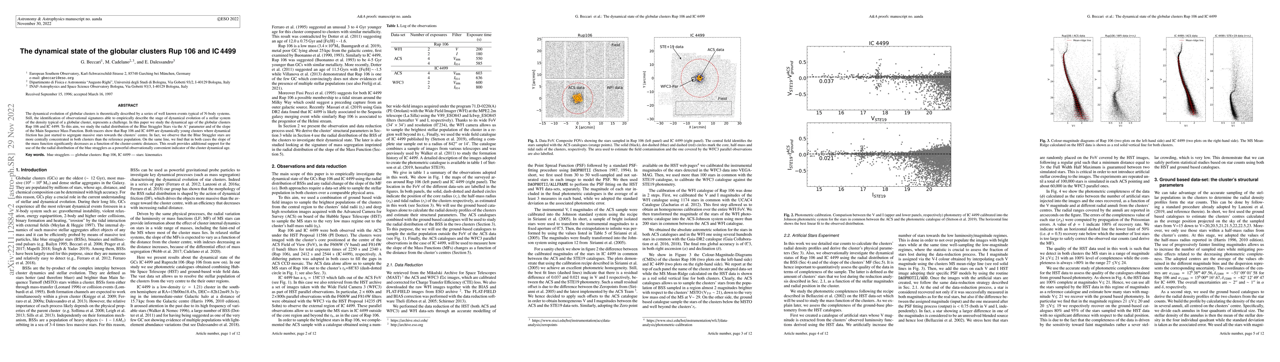 Thumbnail for The dynamical state of the globular clusters Rup 106 and IC 4499